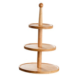 Maxbell Cupcake Stand Decorative Fruit Plate for Birthday Baby Shower Tea Party 3 Tiers Light Brown