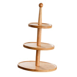 Maxbell Cupcake Stand Decorative Fruit Plate for Birthday Baby Shower Tea Party 3 Tiers Light Brown