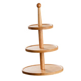 Maxbell Cupcake Stand Decorative Fruit Plate for Birthday Baby Shower Tea Party 3 Tiers Light Brown