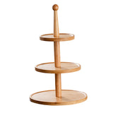 Maxbell Cupcake Stand Decorative Fruit Plate for Birthday Baby Shower Tea Party 3 Tiers Light Brown