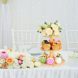 Maxbell Cupcake Stand Decorative Fruit Plate for Birthday Baby Shower Tea Party 3 Tiers Light Brown