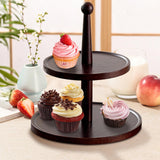 Maxbell Cupcake Stand Decorative Fruit Plate for Birthday Baby Shower Tea Party 2 Tiers Dark Brown