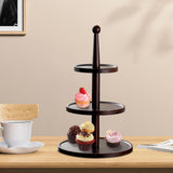 Maxbell Cupcake Stand Decorative Fruit Plate for Birthday Baby Shower Tea Party 3 Tiers Dark Brown