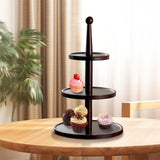 Maxbell Cupcake Stand Decorative Fruit Plate for Birthday Baby Shower Tea Party 3 Tiers Dark Brown