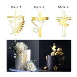 Maxbell Dove Cross Cake Topper Cake Decoration for Wedding Celebration Birthday Style A