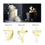 Maxbell Dove Cross Cake Topper Cake Decoration for Wedding Celebration Birthday Style A
