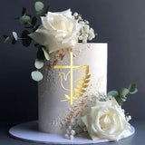 Maxbell Dove Cross Cake Topper Cake Decoration for Wedding Celebration Birthday Style A