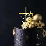 Maxbell Dove Cross Cake Topper Cake Decoration for Wedding Celebration Birthday Style A