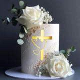 Maxbell Dove Cross Cake Topper Cake Decoration for Wedding Celebration Birthday Style B