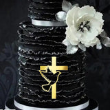 Maxbell Dove Cross Cake Topper Cake Decoration for Wedding Celebration Birthday Style B