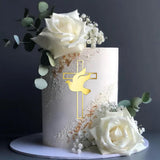Maxbell Dove Cross Cake Topper Cake Decoration for Wedding Celebration Birthday Style C