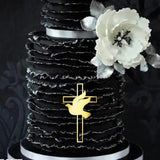 Maxbell Dove Cross Cake Topper Cake Decoration for Wedding Celebration Birthday Style C
