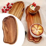 Maxbell Wooden Serving Tray Dinner Tray Wood Dessert Plate for Snacks Drinks Cupcake S