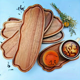 Maxbell Wooden Serving Tray Dinner Tray Wood Dessert Plate for Snacks Drinks Cupcake L
