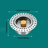 Maxbell Sink Press Core Drain Strainer Water Storage against Odors for Hotel Kitchen Gold