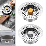Maxbell Sink Press Core Drain Strainer Water Storage against Odors for Hotel Kitchen Gold