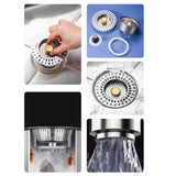 Maxbell Sink Press Core Drain Strainer Water Storage against Odors for Hotel Kitchen Gold