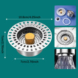 Maxbell Sink Press Core Drain Strainer Water Storage against Odors for Hotel Kitchen Gold