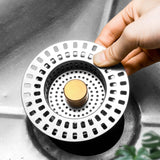 Maxbell Sink Press Core Drain Strainer Water Storage against Odors for Hotel Kitchen Gold
