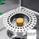 Maxbell Sink Press Core Drain Strainer Water Storage against Odors for Hotel Kitchen Gold