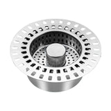 Maxbell Sink Press Core Drain Strainer Water Storage against Odors for Hotel Kitchen Silver