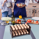 Maxbell Wooden Egg Holder 2 Tier Eggs Tray Display Stand for Kitchen Countertop Home