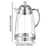 Maxbell Water Pitcher Arabic Glass Carafe Cold Water Milk Water Jug Iced Tea Pitcher Argent