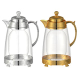 Maxbell Water Pitcher Arabic Glass Carafe Cold Water Milk Water Jug Iced Tea Pitcher Argent