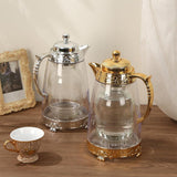 Maxbell Water Pitcher Arabic Glass Carafe Cold Water Milk Water Jug Iced Tea Pitcher Argent