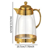 Maxbell Water Pitcher Arabic Glass Carafe Cold Water Milk Water Jug Iced Tea Pitcher Golden