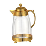 Maxbell Water Pitcher Arabic Glass Carafe Cold Water Milk Water Jug Iced Tea Pitcher Golden