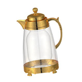 Maxbell Water Pitcher Arabic Glass Carafe Cold Water Milk Water Jug Iced Tea Pitcher Golden