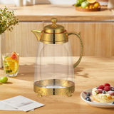 Maxbell Water Pitcher Arabic Glass Carafe Cold Water Milk Water Jug Iced Tea Pitcher Golden