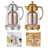 Maxbell Insulated Thermal Coffee Carafe 1L Coffee Pot Luxury Insulated Water Pot Silvery