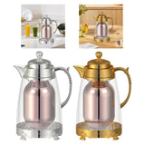 Maxbell Insulated Thermal Coffee Carafe 1L Coffee Pot Luxury Insulated Water Pot Silvery