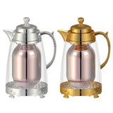 Maxbell Insulated Thermal Coffee Carafe 1L Coffee Pot Luxury Insulated Water Pot Silvery