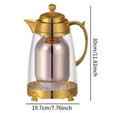 Maxbell Insulated Thermal Coffee Carafe 1L Coffee Pot Luxury Insulated Water Pot Golden