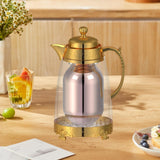 Maxbell Insulated Thermal Coffee Carafe 1L Coffee Pot Luxury Insulated Water Pot Golden