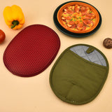 Maxbell 2 in 1 Oven Mittens Silicone Heat Resistant Pot Holder for Barbecue Grilling Green