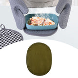 Maxbell 2 in 1 Oven Mittens Silicone Heat Resistant Pot Holder for Barbecue Grilling Green