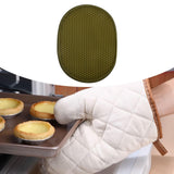 Maxbell 2 in 1 Oven Mittens Silicone Heat Resistant Pot Holder for Barbecue Grilling Green