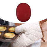 Maxbell 2 in 1 Oven Mittens Silicone Heat Resistant Pot Holder for Barbecue Grilling Red