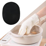Maxbell 2 in 1 Oven Mittens Silicone Heat Resistant Pot Holder for Barbecue Grilling Black