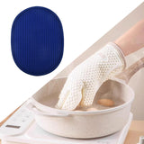 Maxbell 2 in 1 Oven Mittens Silicone Heat Resistant Pot Holder for Barbecue Grilling Blue