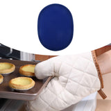 Maxbell 2 in 1 Oven Mittens Silicone Heat Resistant Pot Holder for Barbecue Grilling Blue