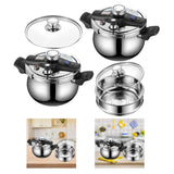 Maxbell Pressure Cooker Kitchen Stew Soup Pan Easily Open Close Home Canning Cooker Without Steamer