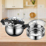 Maxbell Pressure Cooker Kitchen Stew Soup Pan Easily Open Close Home Canning Cooker With Steamer