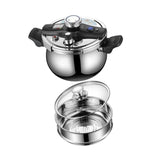 Maxbell Pressure Cooker Kitchen Stew Soup Pan Easily Open Close Home Canning Cooker With Steamer