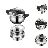 Maxbell Pressure Cooker Kitchen Stew Soup Pan Easily Open Close Home Canning Cooker With Steamer