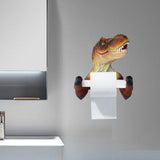 Maxbell Dinosaur Shaped Toilet Paper Holder for Lavatory Home Decoration Shower Room Brown